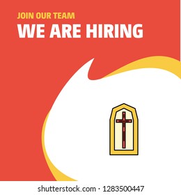 Join Our Team. Busienss Company Grave  We Are Hiring Poster Callout Design. Vector background