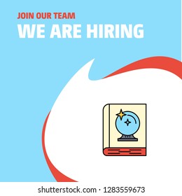 Join Our Team. Busienss Company Halloween book  We Are Hiring Poster Callout Design. Vector background