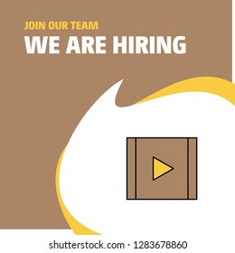 Join Our Team. Busienss Company Video  We Are Hiring Poster Callout Design. Vector background