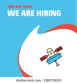 Join Our Team. Busienss Company Satellite  We Are Hiring Poster Callout Design. Vector background
