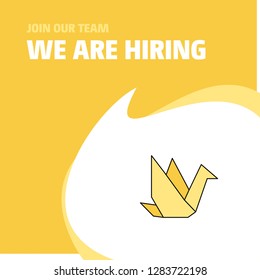 Join Our Team. Busienss Company Bird We Are Hiring Poster Callout Design. Vector background