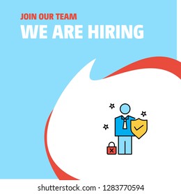 Join Our Team. Busienss Company Employee We Are Hiring Poster Callout Design. Vector background