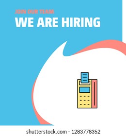 Join Our Team. Busienss Company Fax machine We Are Hiring Poster Callout Design. Vector background