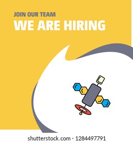 Join Our Team. Busienss Company Satellite We Are Hiring Poster Callout Design. Vector background