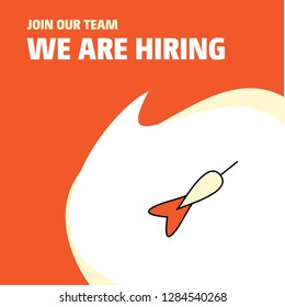 Join Our Team. Busienss Company Dart  We Are Hiring Poster Callout Design. Vector background