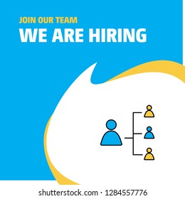 Join Our Team. Busienss Company Networking We Are Hiring Poster Callout Design. Vector background