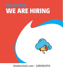 Join Our Team. Busienss Company Cloud music  We Are Hiring Poster Callout Design. Vector background