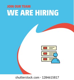 Join Our Team. Busienss Company Files  We Are Hiring Poster Callout Design. Vector background
