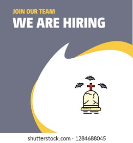 Join Our Team. Busienss Company Grave We Are Hiring Poster Callout Design. Vector background