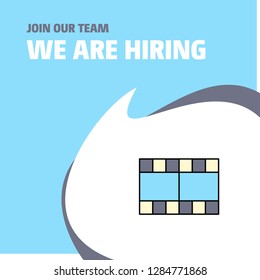 Join Our Team. Busienss Company Film We Are Hiring Poster Callout Design. Vector background