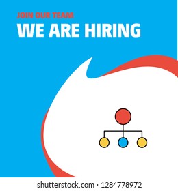 Join Our Team. Busienss Company Network We Are Hiring Poster Callout Design. Vector background