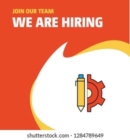 Join Our Team. Busienss Company Setting  We Are Hiring Poster Callout Design. Vector background