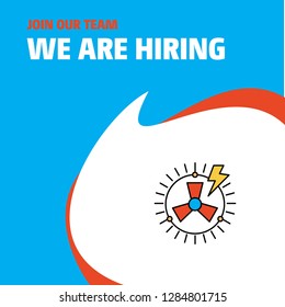 Join Our Team. Busienss Company Turbine We Are Hiring Poster Callout Design. Vector background