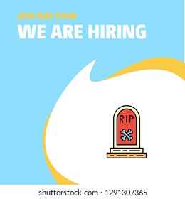 Join Our Team. Busienss Company Grave  We Are Hiring Poster Callout Design. Vector background