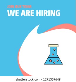 Join Our Team. Busienss Company Beaker  We Are Hiring Poster Callout Design. Vector background