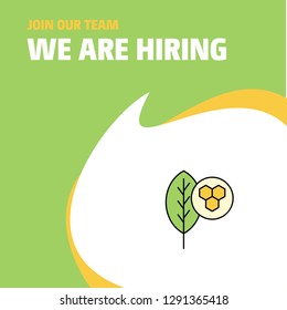 Join Our Team. Busienss Company Leaf  We Are Hiring Poster Callout Design. Vector background