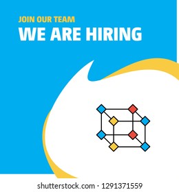 Join Our Team. Busienss Company Cube We Are Hiring Poster Callout Design. Vector background