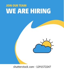 Join Our Team. Busienss Company Raining We Are Hiring Poster Callout Design. Vector background