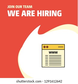Join Our Team. Busienss Company Website We Are Hiring Poster Callout Design. Vector background