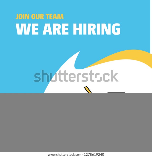 Join Our Team. Busienss Company\
Tractor We Are Hiring Poster Callout Design. Vector\
background