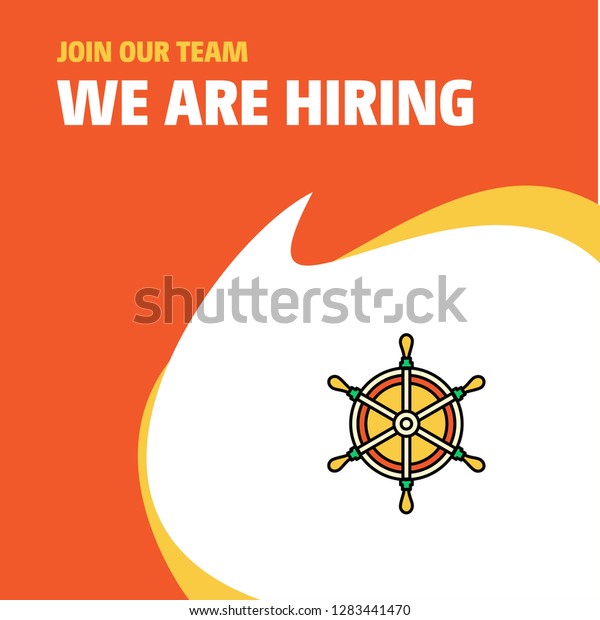 Join Our Team. Busienss Company\
Steering  We Are Hiring Poster Callout Design. Vector\
background