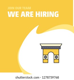 Join Our Team. Business Company Gate We Are Hiring Poster Callout Design. Vector background