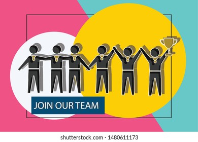 Join our team concept background. Vector illustration.