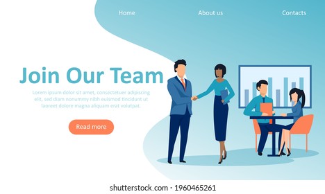 Join our team concept. Vector of a businesswoman being recruited by a company 