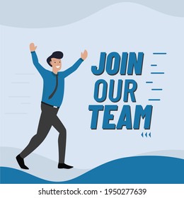 JOIN OUR TEAM CONCEPT, We are hiring. Design vector for use recruitment purpose 