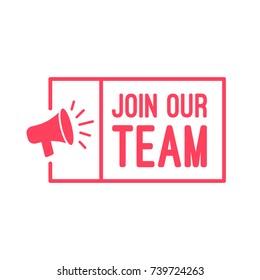 Join Our Team Megaphone Label