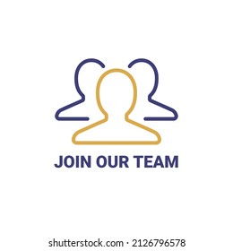 Join our team membership person icon. Vector join team membership group member wanted