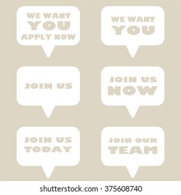 JOIN OUR TEAM Message bubble