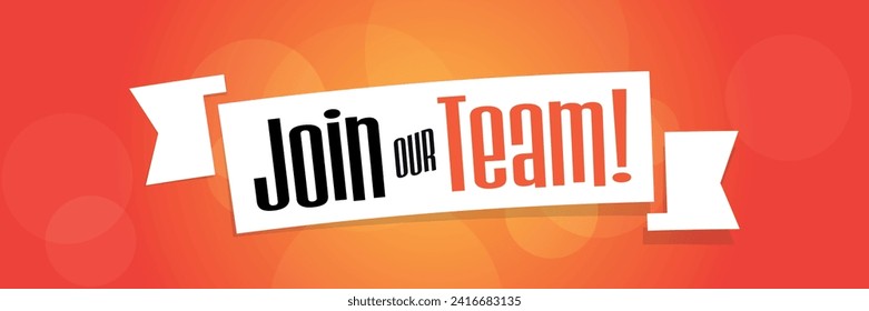 Join our team on orange background