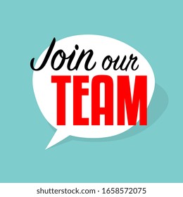 Join our team on speech bubble