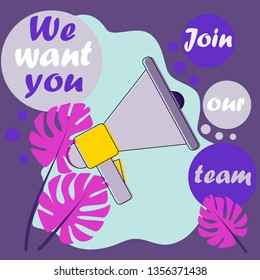 Join our team for promotion design. Modern template vector design. Job search concept. Modern background. Job opportunity. Business teamwork success concept. Business teamwork success concept.