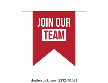 Mitglied unseres Teams, roter Banner, Vektorgrafik