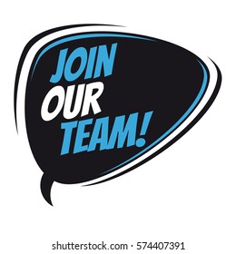 join our team retro speech balloon