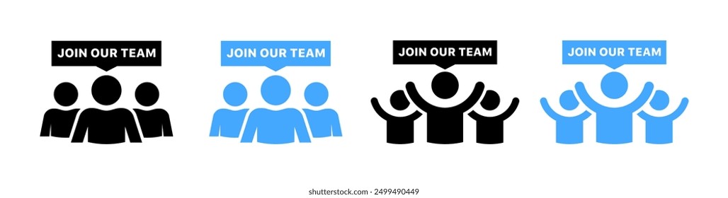 Join our team set icons. Flat and silhouette style. Vector icons.