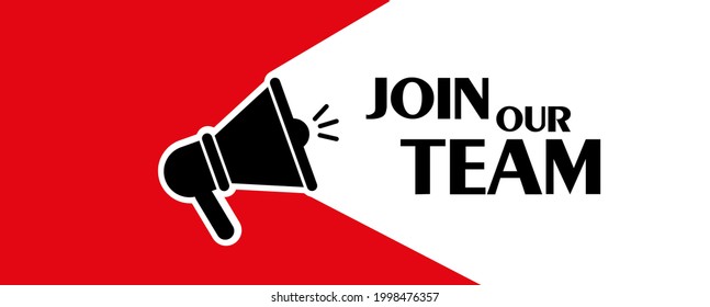 Join Our Team Sign On White Background