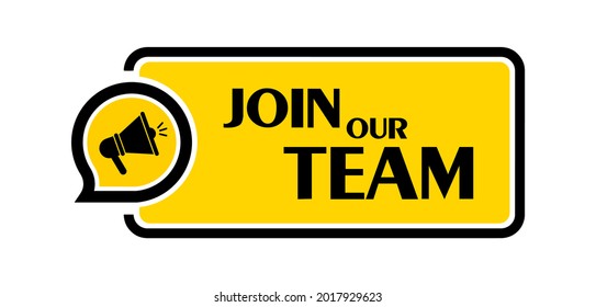 join our team sign on white background