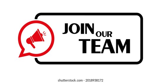 join our team sign on white background