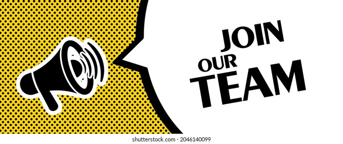 join our team sign on white background