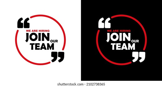 join our team sign on white background