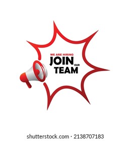join our team sign on white background