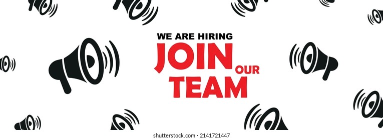 join our team sign on white background
