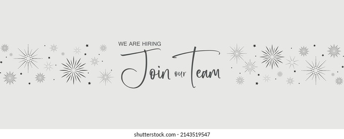 join our team sign on white background