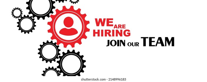 join our team sign on white background