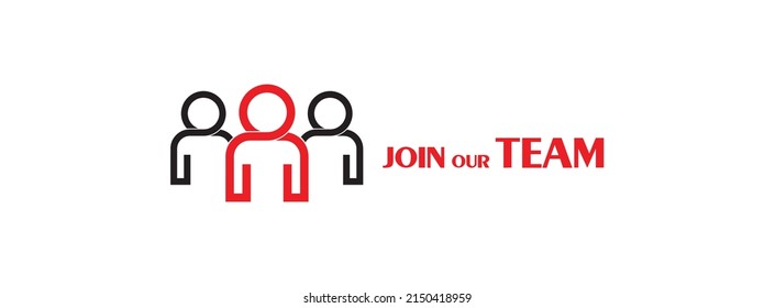 join our team sign on white background