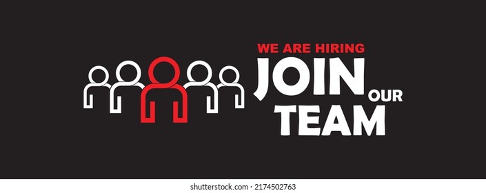 Join Our Team Sign On Black Background