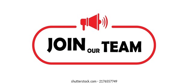 join our team sign on white background